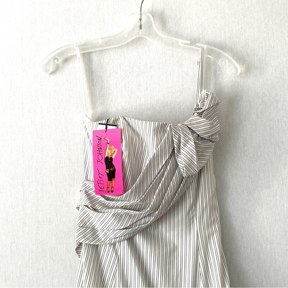 Betsy Johnson Y2K One Shoulder Ruffle Stripe Mini Dress - Picture 5 of 16